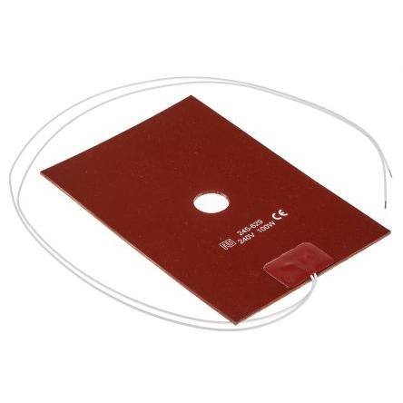 RS PRO Silikonová topná rohož, 100 W, Obdélník, 180 °C, 240V ac, 150 mm, 100mm