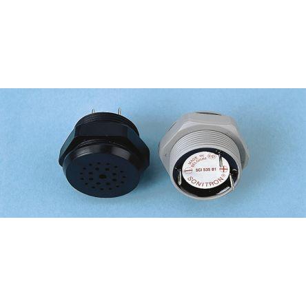 Součást piezoelektrického bzučáku 35V dc 5 V dc 86 dB, Montáž do panelu 26 mm Nepřetržité Interní 140 mm Sonitron