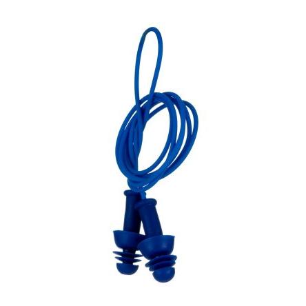 RS PRO Ušní zátky Opakovaně použitelné, Modrá, Termoplastický elastomer 27 dB EN 352-2:2002 S kovem 100