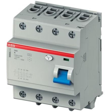 Jistič zbytkového proudu 4pólový Typ A 63A 300 mA ABB Typ A SMISSLINE TP F404 S IEC/EN 61008