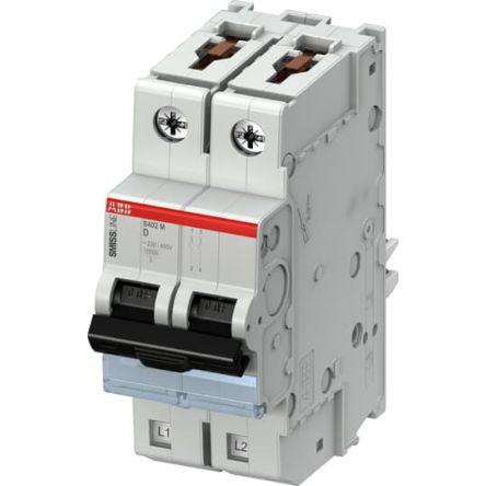 ABB Miniaturní jistič, rozsah: S402M-D6 2pólový 6A vypínací výkon 10 kA, charakteristika: Typ D, rozsah: SMISSLINE TP