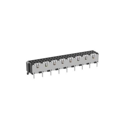 Konektor PCB, orientace těla: Svislé, rozteč: 1 mm Vodič-deska, počet kontaktů: 50, počet řad: 2, Povrch, Průchozí otvor