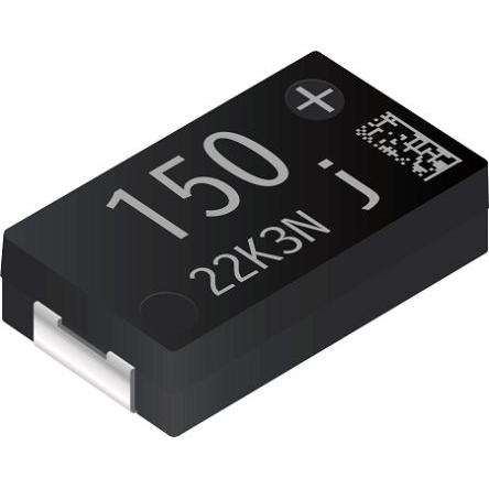 Polymerový kondenzátor, řada: JX 150 μF ±20 % EEFJX0G151RF 4V, Povrch Panasonic