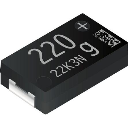 Polymerový kondenzátor, řada: JX 220 μF ±20 % EEFJX0G221RF 4V, Povrch Panasonic