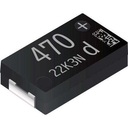 Polymerový kondenzátor, řada: KX 470 μF ±20 % EEFKX0D471RE 2V, Povrch Panasonic