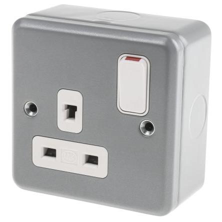 Zásuvka Šedá 1cestná Termoplastický, Urea Moulded Spínací proud 13A USB, Oblý, Zavřená zásuvka, 2P + E Vnitřní IEC