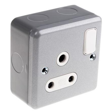 Zásuvka Šedá 1cestná Urea Moulded, Termoplastický Spínací proud 15A USB, Zavřená zásuvka, Velká Británie, 3 kolíků,