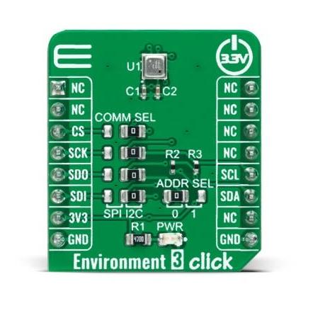 klasifikace: Přídavná deska for BME688, pro použití s: MikroBUS Prostředí 3 Click MIKROE-4893 MikroElektronika