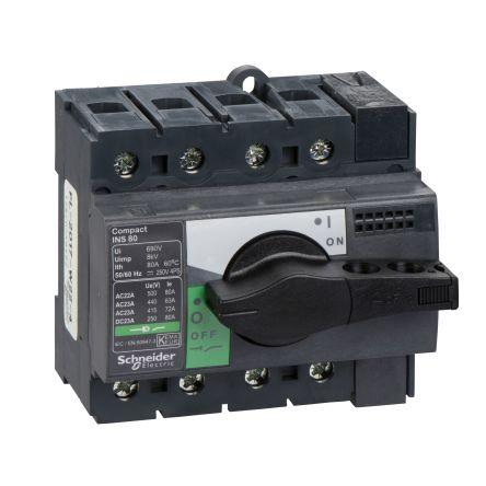 Schneider Electric Oddělovací (hlavní) vypínač, rozsah: ComPacT INS 4pólový Lišta DIN