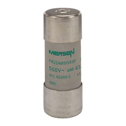 Kazetová pojistka 63A AM 22.2 x 58 mm Mersen Keramika 500V ac