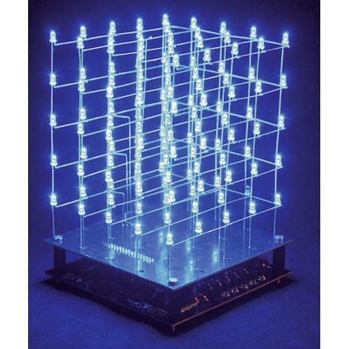 3D LED kostka Velleman K8018B, 9 V, stavebnice, modrá