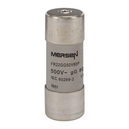 Kazetová pojistka 80A gG 22.2 x 58 mm Mersen Keramika 500V ac