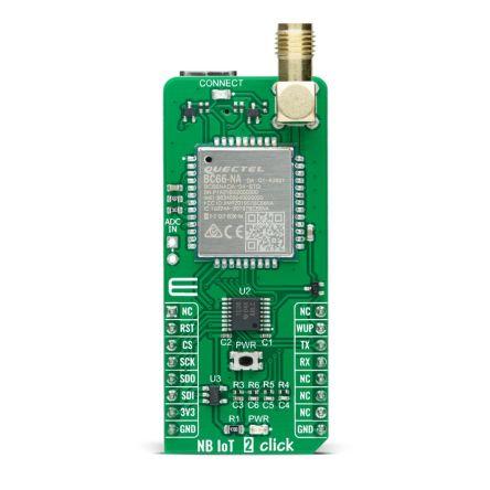 Komunikační a bezdrátový vývojový nástroj pro IoT BC66-NA Dual LTE (Cat M1 a NB-IoT) NB IoT 2 Click MikroElektronika,