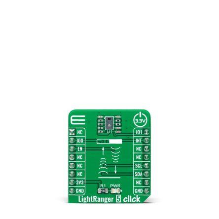 Snímač ToF, klasifikace: Přídavná deska for TMF8801, pro použití s: Zásuvka mikroBUS LightRanger 5 Click MIKROE-4592