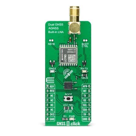Komunikační a bezdrátový vývojový nástroj pro UART, GNSS LC79DA GNSS, GPS GNSS 8 Click MikroElektronika, klasifikace: