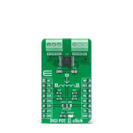 Vývojový nástroj pro motory a robotiku Digi Pot 9 Click MikroElektronika Digitally Controlled Potentiometer, pro použití