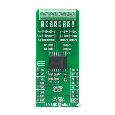 Vývojový nástroj pro převod signálu MIKROE-4758 ADC for MAX22530, pro použití s: Zásuvka mikroBUS, klasifikace: Přídavná
