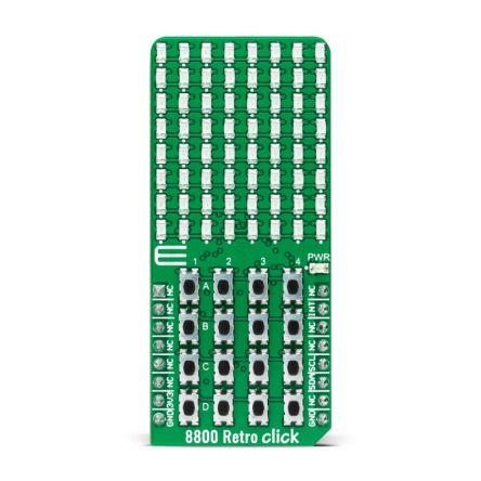 MikroElektronika Vyhodnocovací sada LED MIKROE-4771, LED ovladač, 8800 Retro Click, AS1115 LED ovladač, pro použití s: