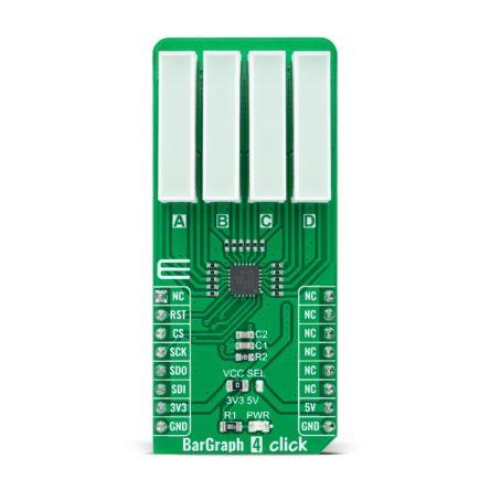 MikroElektronika Vývojový nástroj pro LED MIKROE-4782, LED ovladač, Sloupcový graf 4 Click, TLC59283 LED ovladač, pro