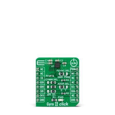 Snímač gyroskopu, klasifikace: Přídavná deska for IAM-20380, pro použití s: Zásuvka mikroBUS Gyro 6 Click MIKROE-4827