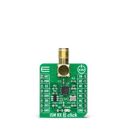 Komunikační a bezdrátový vývojový nástroj pro Přijímač MAX41470 RF přijímač ISM RX 3 Click MikroElektronika,
