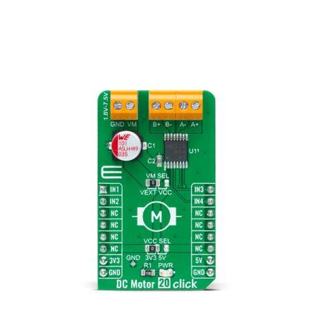 Vývojový nástroj pro motory a robotiku DC Motor 20 Click Budič motoru DC MikroElektronika TC78H651AFNG, pro použití s: