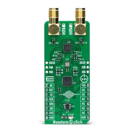 Vývojový nástroj pro hodiny a časovač MIKROE-4908 Generátor křivek DDS Waveform Generator, SRAM, pro použití s: Zásuvka
