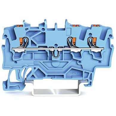 WAGO Napájení přes svorkovnici 2201-1304, řada: TOPJOB S, 2201, 800V Modrá 1.5mm² 1 Klecová svorka IECEx, ATEX