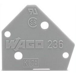 Koncová deska, řada: 236 WAGO, Koncová deska, pro použití s: Svorkovnice PCB a zásuvné konektory