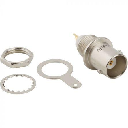 Amphenol RF Konektor RF Vnitřní, 50 Ω, orientace těla: Rovný, Přepážka Konektory BNC Přepážka Pájecí 85 °C -40 °C, typ