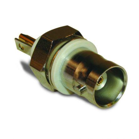 Amphenol RF Konektor RF Vnitřní, 50 Ω, orientace těla: Rovný, Přepážka Konektory BNC Přepážka Pájecí 60 °C -25 °C, typ