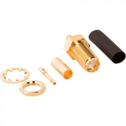 Amphenol RF Konektor RF Vnitřní, orientace těla: Rovný, Přepážka Konektor SMA Přepážka Krimpovací, typ kabelu: