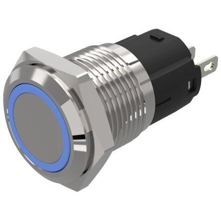 Indikátor, řada: 82 Modrá, typ žárovky: LED Pájecí zakončení EAO 12V ac/dc 16 mm, IP67, IP65