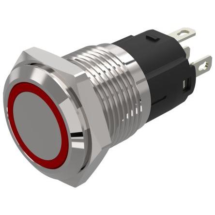 EAO Osvětlené tlačítko, řada: 82 IP65, IP67 SPDT Panel Okamžité Osvětlené 16 mm 3A, barva LED: Zelená, Červená 240 V dc