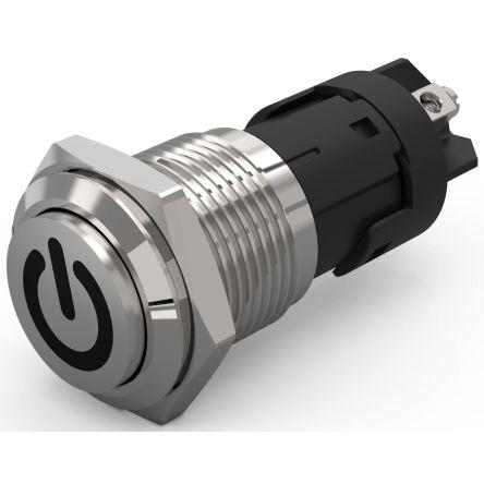 EAO Tlačítkový spínač, řada: 82 IP65, IP67 SPDT Panel Blokování 16 mm 3A, barva LED: Bílá 240 V dc 240 V ac
