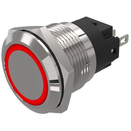 Indikátor, řada: 82 Červená, typ žárovky: LED Pájecí zakončení EAO 24V ac/dc 19 mm, IP67, IP65
