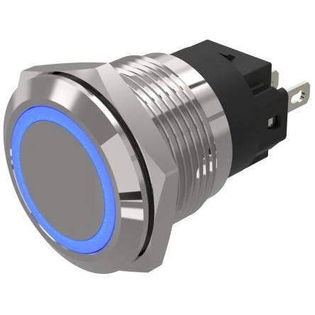 Indikátor, řada: 82 Modrá, typ žárovky: LED Pájecí zakončení EAO 24V ac/dc 19 mm, IP65, IP67