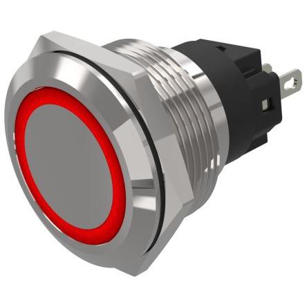 Indikátor, řada: 82 Červená, Zelená, typ žárovky: LED Pájecí zakončení EAO 24V dc 22 mm, IP67, IP65