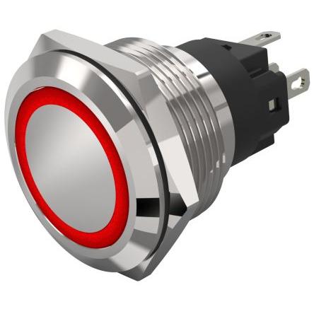 EAO Osvětlené tlačítko, řada: 82 IP65, IP67 SPDT Panel Okamžité Osvětlené 22.3 mm 3A, barva LED: Zelená, Červená 240 V
