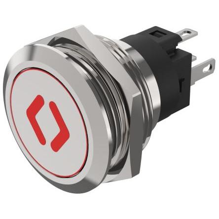 EAO Osvětlené tlačítko, řada: 82 IP65, IP67 SPDT Panel Okamžité Osvětlené 22.3 mm 3A, barva LED: Červená 240 V dc 240 V