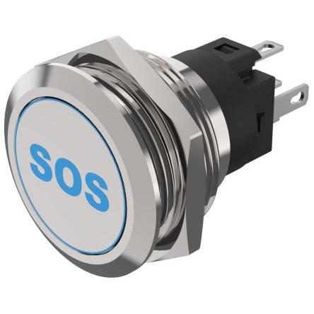 EAO Osvětlené tlačítko, řada: 82 IP65, IP67 SPDT Panel Okamžité Osvětlené 22.3 mm 3A, barva LED: Modrá 240 V dc 240 V ac