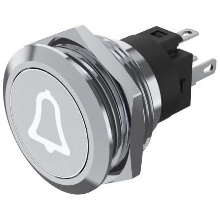 EAO Osvětlené tlačítko, řada: 82 IP65, IP67 SPDT Panel Okamžité Osvětlené 22.3 mm 3A, barva LED: Bílá 240 V dc 240 V ac
