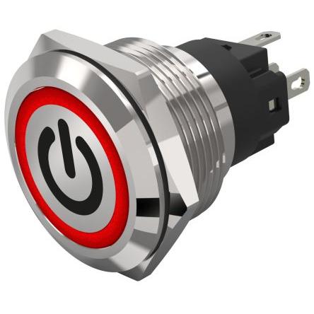 EAO Osvětlené tlačítko, řada: 82 IP65, IP67 SPDT Panel Blokování Osvětlené 22.3 mm 3A, barva LED: Červená 240 V dc 240 V