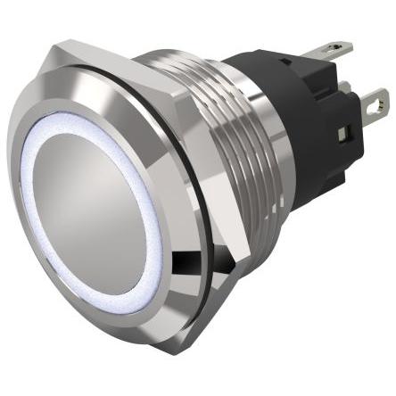 EAO Osvětlené tlačítko, řada: 82 IP65, IP67 SPDT Panel Okamžité Osvětlené 22.3 mm 3A, barva LED: Bílá 240 V dc 240 V ac