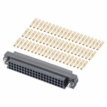 HARWIN Sada konektorů PCB, řada: M83-LFD1F2, obsahuje: 60 x volné válcové krimpovací kontakty, Třířadé pouzdro se