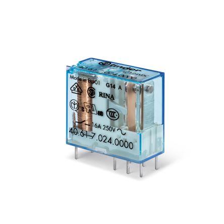 Finder Modul výkonového relé SPDT Montáž na plošný spoj 16A 24V dc 40