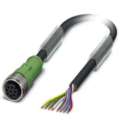 Kabel ovladače snímače, A: Vnitřní, A: M12, Rovný 8, B: Bez koncovky, 300V ac, IP65, IP67, IP68, řada: 0-PVC/M12FS,