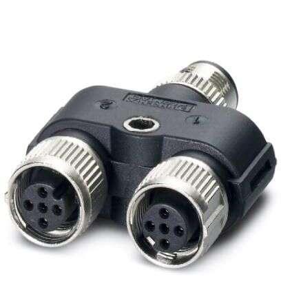 Phoenix Contact Adaptér pro kulaté konektory, řada: CUC-BH-M12D1PBK-S/R4BE, orientace těla: Rovný, 85 °C, -25 °C,