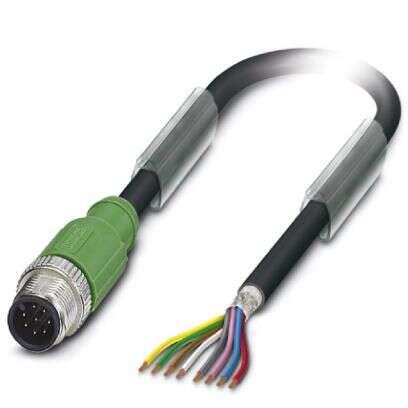 Kabel ovladače snímače, A: Vnější, A: M12, Rovný 8, B: M12, Přímý, B: Vnitřní, 30 V ac, 30V dc, IP65, IP67, řada: 0-PUR