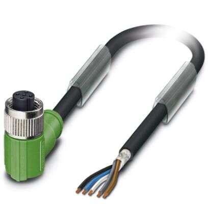 Kabel ovladače snímače, A: Vnitřní, A: M12, Pravoúhlý 5, B: Bez koncovky, 48V, IP67, řada: 0-PUR/M12FR SH, SAC-5P- 3